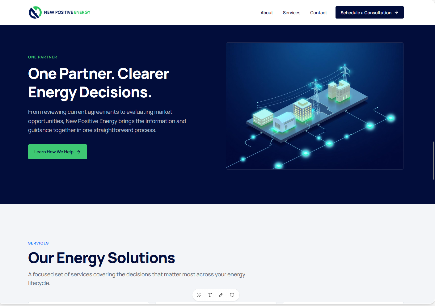 Connected electric grid serving commercial buildings